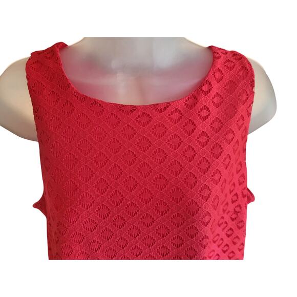 Tacera Fushia Eyelet Dress Sleeveless Lined Sz Medium - Picture 3 of 8